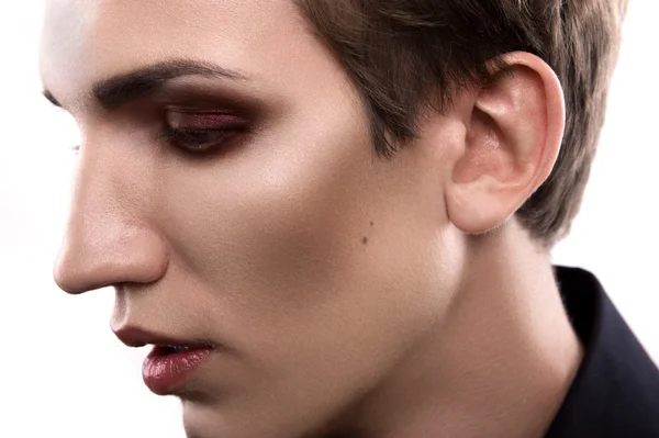 Maquillaje hombre rubio moda — Foto de Stock