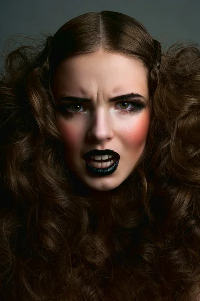 Angry fashion beauty female model — Stock Photo, Image