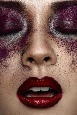 Güzellik Portresi closeup açık ağzı Asyalı kız
