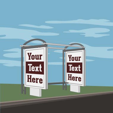 Açık Hava Reklam Banner kalkan otobüs istasyonu