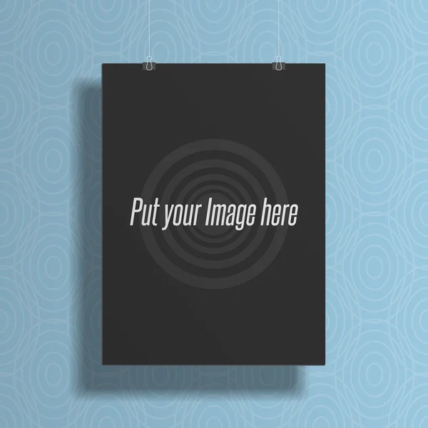 Realistic black blank mockup for your Poster Design — Stock Vector