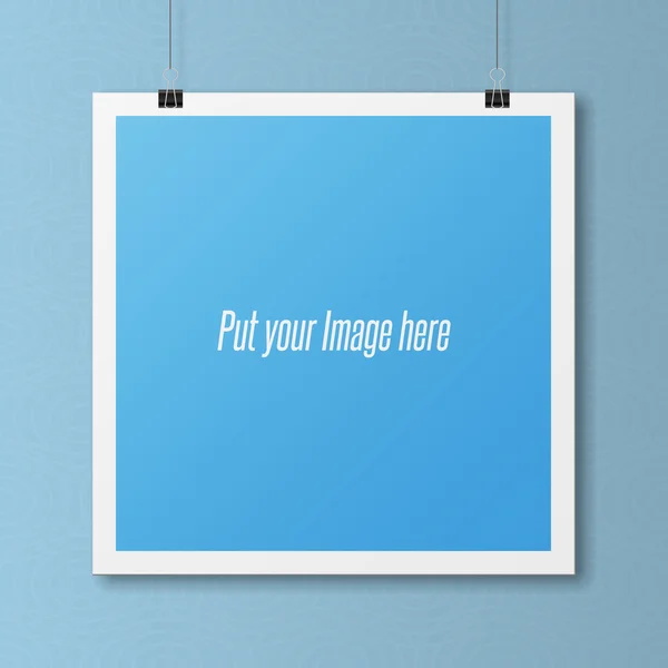 Realistic blank Poster Template on Wall — Stock Vector