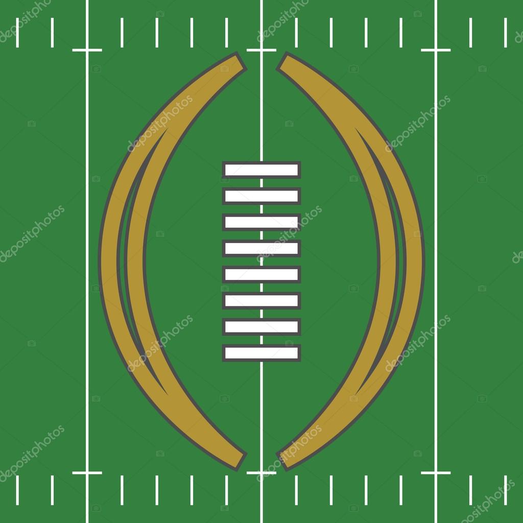 Yellow and white Football vector Logo on green Background. Sport Illustration