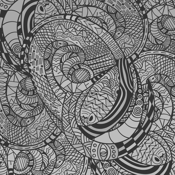 Monochroom decoratieve slangenpatroon — Stockfoto
