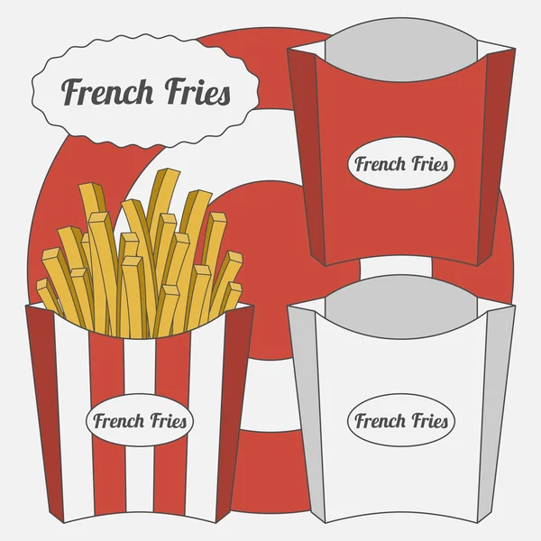 Set of French Fries Boxes — Stockfoto