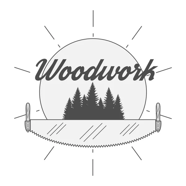 Woodwork Industry Badge — Stock Photo, Image