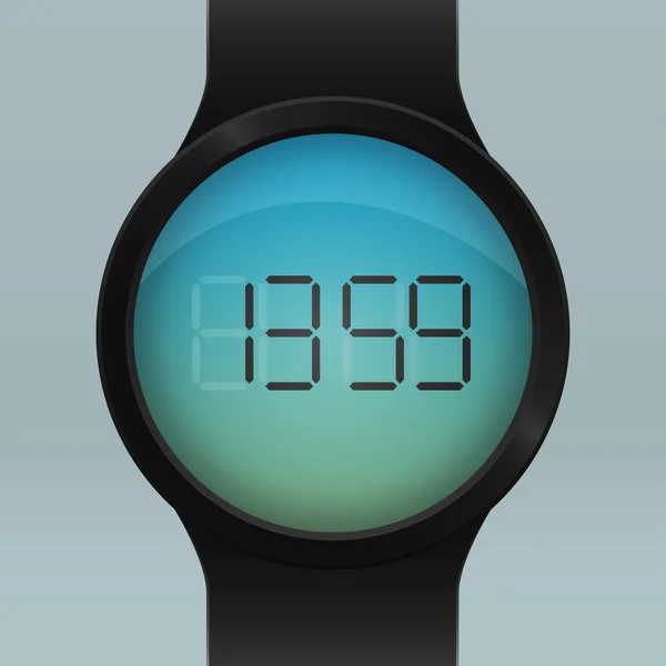 Realistic black Smart Watch — Stock Vector