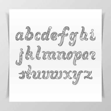 Vintage çizilmiş yazı alfabesi