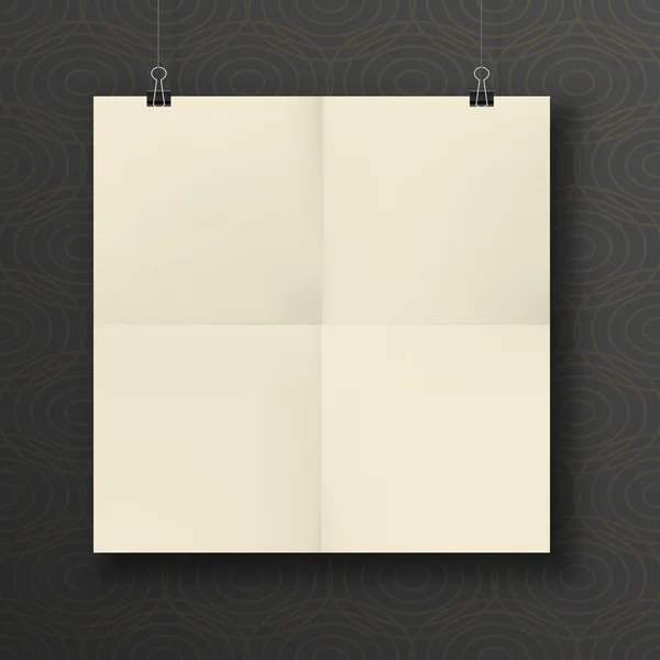 Hanging Paper square Sheet folded in four — Stock Photo, Image
