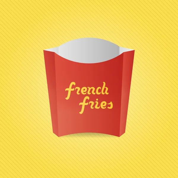 Realistic French Fries red Paper Box — Stock Photo, Image