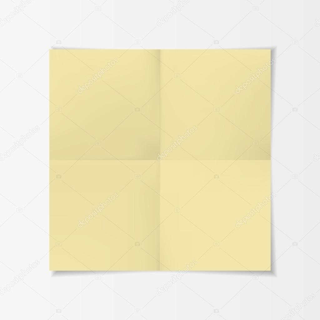 Realistic yellow folded Paper with Shadow