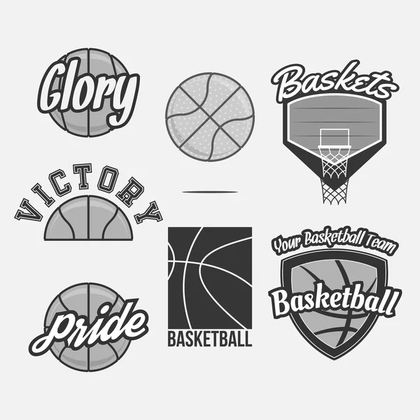 Vektorové Logo sada pro basketbalový tým — Stockový vektor