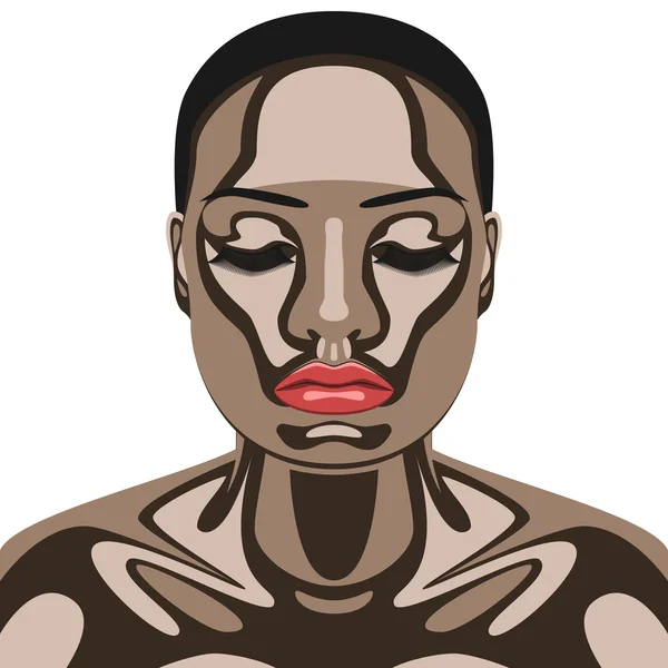 Mujer de belleza con chocolate en la cara — Vector de stock