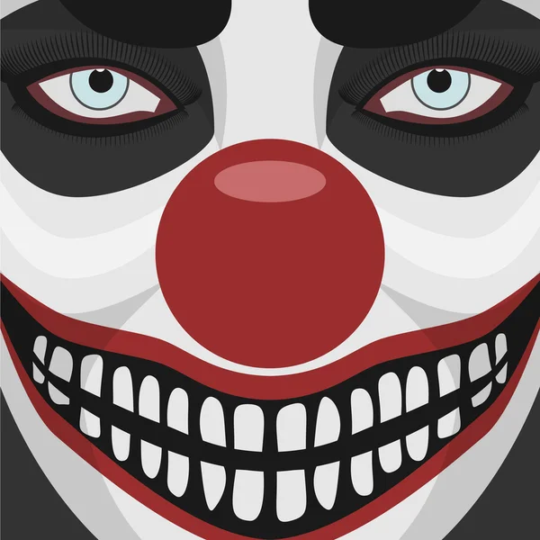 Mal Clown sourire visage — Image vectorielle