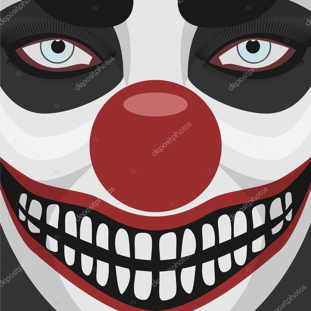 Evil Clown smiling Face