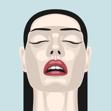 Güzellik esmer kadın açık ağızlı