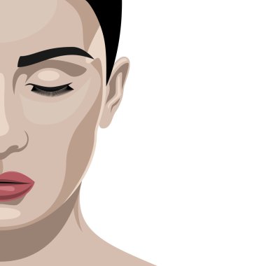 Yarı güzellik moda yüz kadın modeli