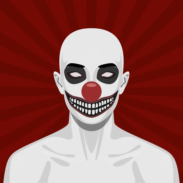 Bald scary Clown with smiling Face — Stock Photo, Image