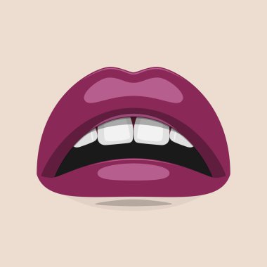 Mor dudaklar güzellik illüstrasyon