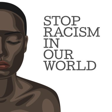 Stop Racism. Beautiful african american Woman clipart