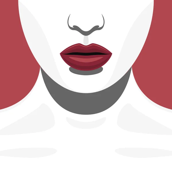 Moda bellezza femminile modello con labbra rosse — Foto Stock