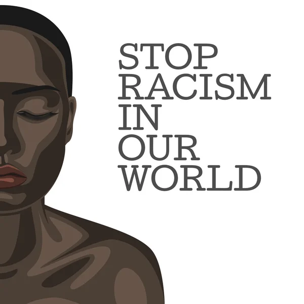 Stoppa rasism. Vacker amerikansk kvinna — Stockfoto