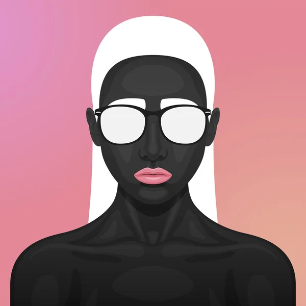 Femme de beauté vectorielle avec des lunettes sur son visage — Image vectorielle