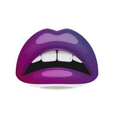Realistic female Mouth with glossy Lips clipart