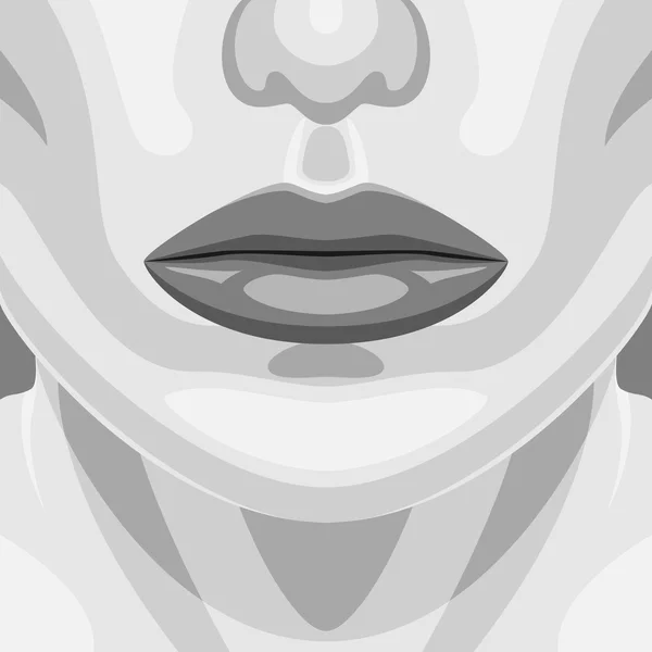 아름다움 뱀파이어 여자 얼굴의 레트로 초상화 — 스톡 벡터