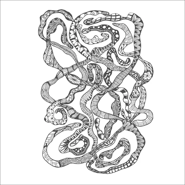 Doodle Tapeworm disegnato a mano — Foto Stock