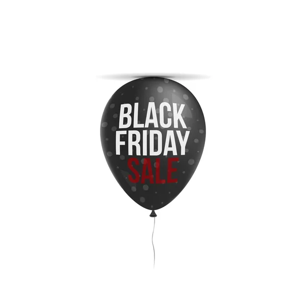 Zwarte vrijdag verkoop tekst op realistische ballon — Stockvector