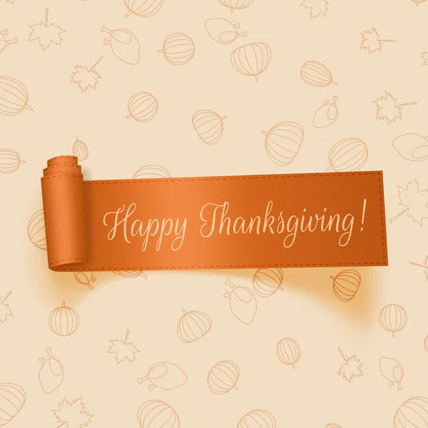 Realistic Thanksgiving orange Ribbon — Stock Photo, Image