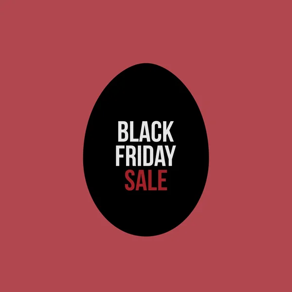 Viernes negro venta texto en etiqueta de huevo — Vector de stock