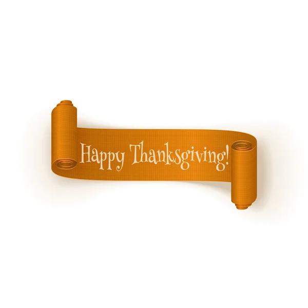 Ruban de papier courbé réaliste Thanksgiving — Image vectorielle