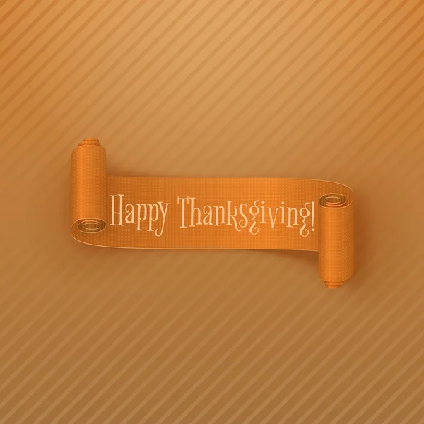 Carte de voeux Thanksgiving avec ruban orange — Image vectorielle