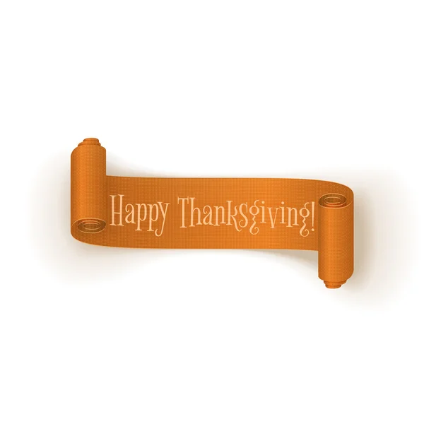 Bannière orange de Thanksgiving courbée réaliste — Image vectorielle