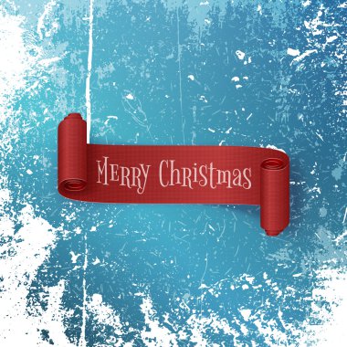 Neşeli Noel gerçekçi kırmızı kurdele