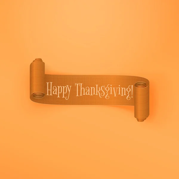 Scroll réaliste Ruban orange Thanksgiving — Photo