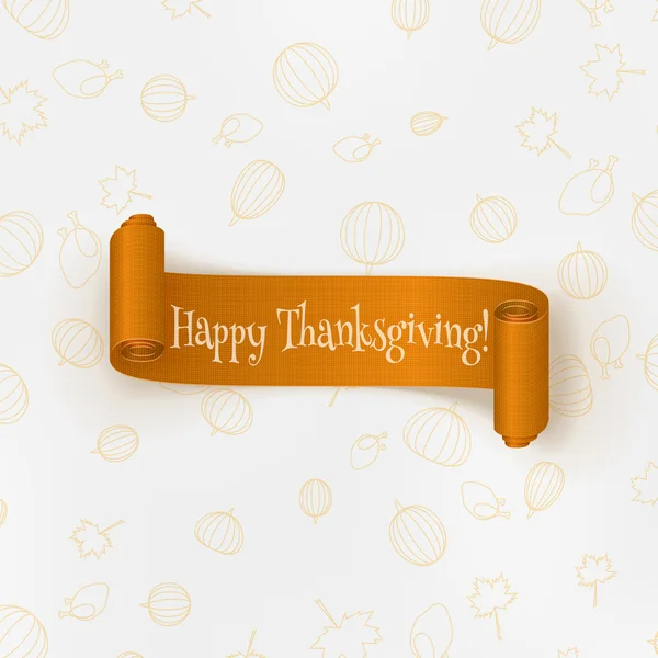 Bannière en papier courbé réaliste de Thanksgiving — Photo