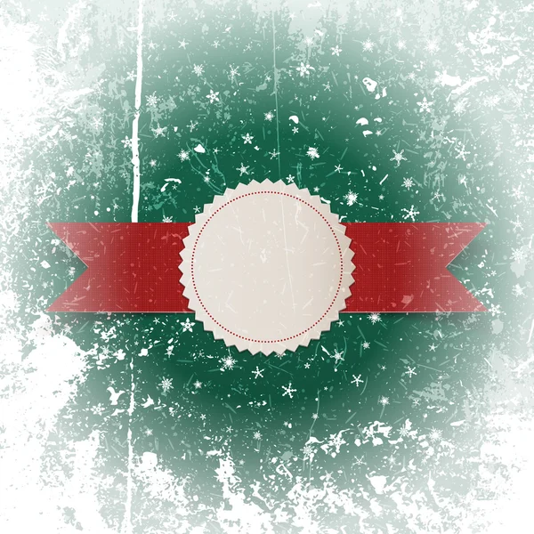 Boże Narodzenie i nowy rok biały etykieta na czerwoną wstążką — Zdjęcie stockowe