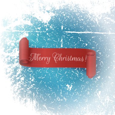 Gerçekçi kaydırma kırmızı kurdele. Mutlu Noeller