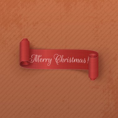 Gerçekçi kaydırma kırmızı Noel etiket karton üzerine