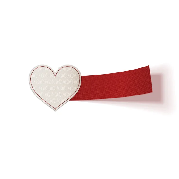 Realista papel de San Valentín etiqueta del corazón — Vector de stock