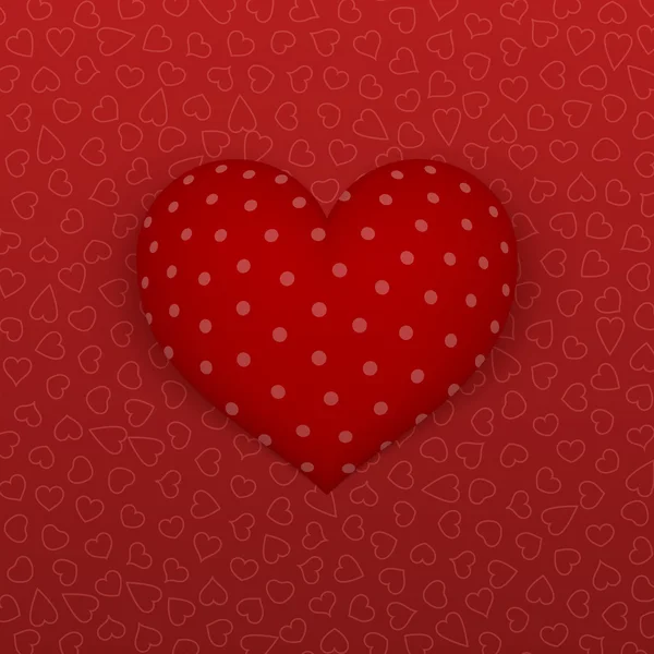 Corazón realista de San Valentín sobre fondo rojo — Foto de Stock