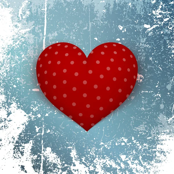 Día de San Valentín corazón rojo en fondo de invierno — Foto de Stock