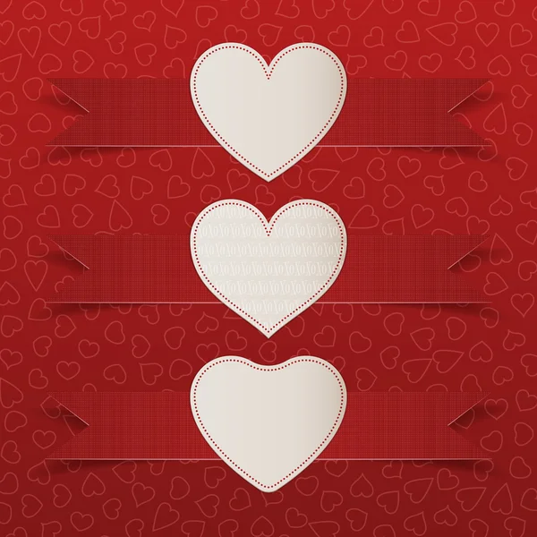 Valentines Day Labels and Ribbons Set — Stock Photo, Image