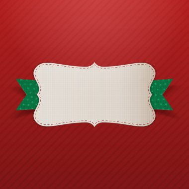 Yeşil şerit gerçekçi Merry Christmas etiketle