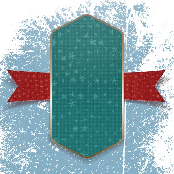 Boże Narodzenie zielony szablon transparent z biała wstążka — Zdjęcie stockowe