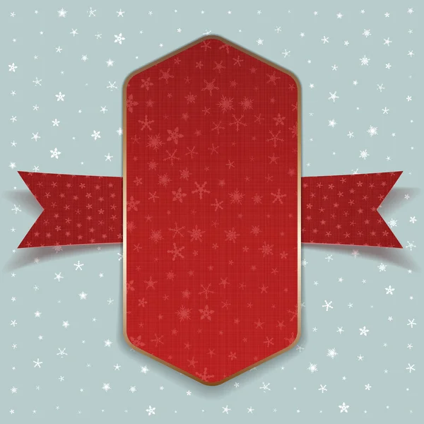 Boże Narodzenie pozdrowienia czerwony etykieta i biała wstążka — Zdjęcie stockowe