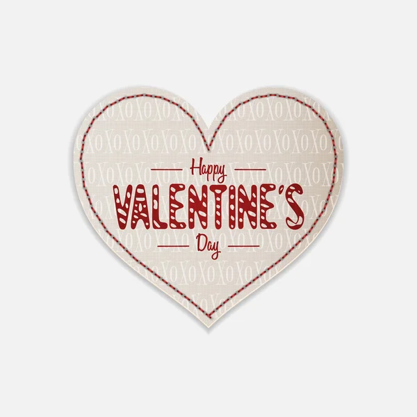 Realistische Valentines Day hart Label groet — Stockvector